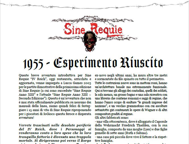 1955 Esperimento Riuscito: 15 Anni Di Sine Requie