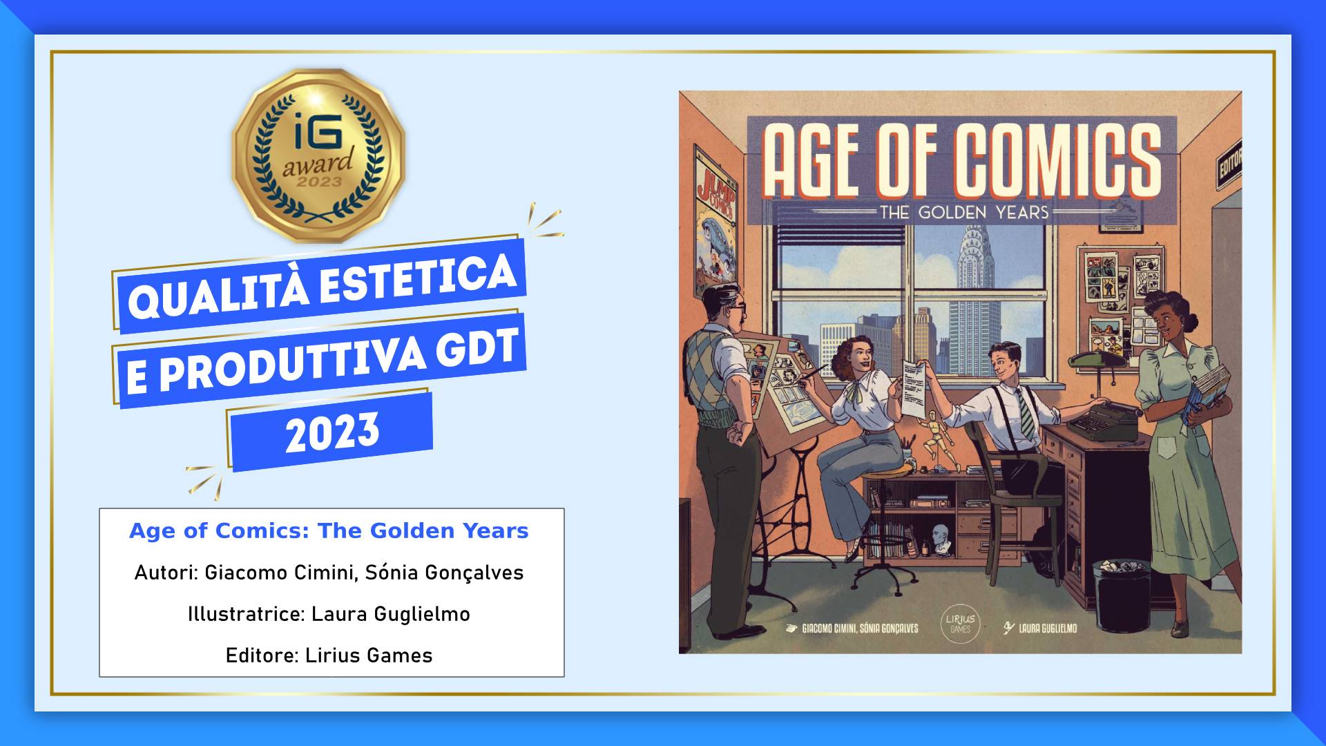 ioGioco Award 2023 - Qualità estetica e produttiva GDT