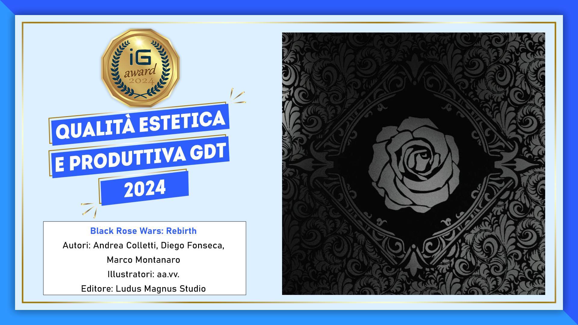 ioGioco Award Qualità estetica e produttiva gdt 2024